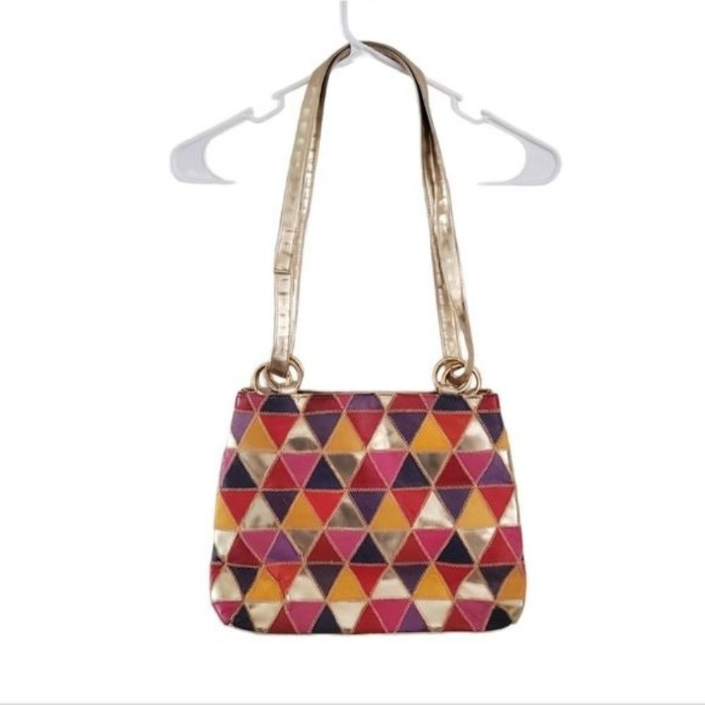 La Covina Patchwork Multicolored Leather Should B… - image 1